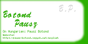 botond pausz business card